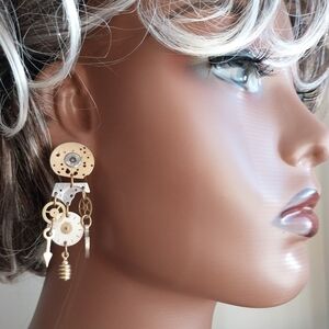 Gold and Silver Dangle Earrings